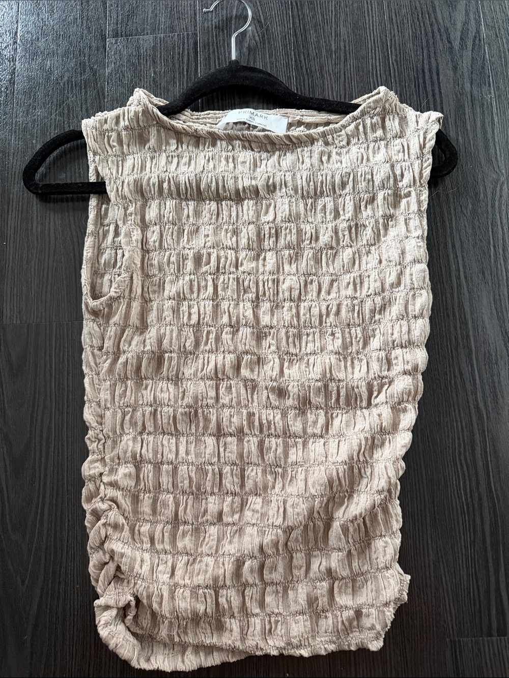Smocked Sleeveless Top in Beige by Primark